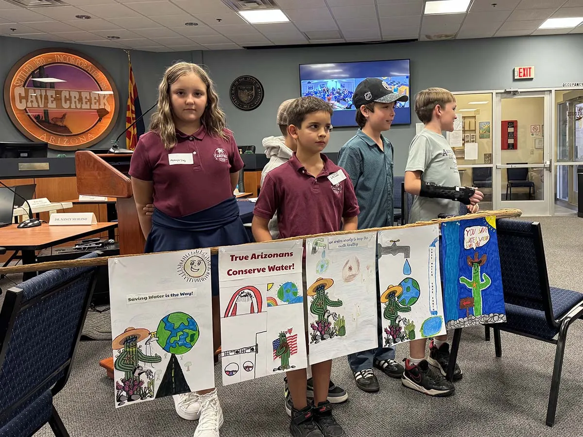 carefree-christian-academy-water-conservation-poster-contest-cave-creek Student water conservation poster contest entry for Cave Creek